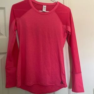 Reebok long sleeved hot pink athletic shirt NWOT